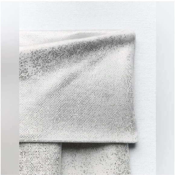 NWT ZARA EXPOSED SHOULDER METALLIC SWEATER/M - Picture 8 of 14